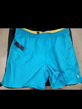 VINTAGE Polo Ralph Lauren Swim Trunks Mens 3XB Blue Pony Lined NWT Deadstock